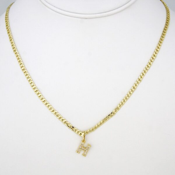 Cadenas & Colgantes/ Chain W/ Pendants  14K Real Color/ Zircon Stone/ 2mm X 45cm  FREE SHIPPING OVER $50.00 DOLLAR PURCHASE///SET29