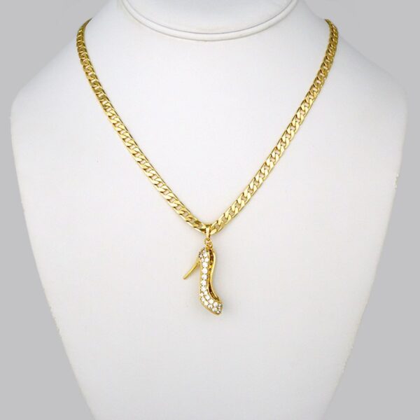 Cadenas & Colgantes/ Chain W/  Pendants/ 14K Real Color/  Zircon Stone/ 6mm x 45cm// SET293
