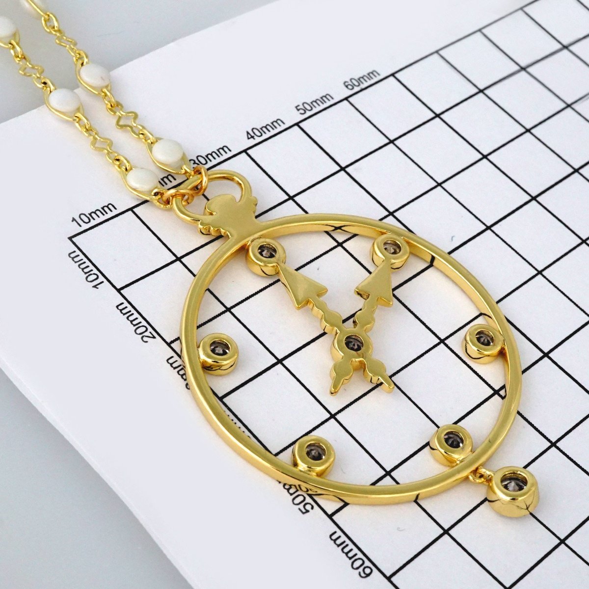 Cadenas & Colgantes/ Chain W/ Pendants/ 14K Real Color/ Zircon Stone/ 60cm// SET294 - Image 3
