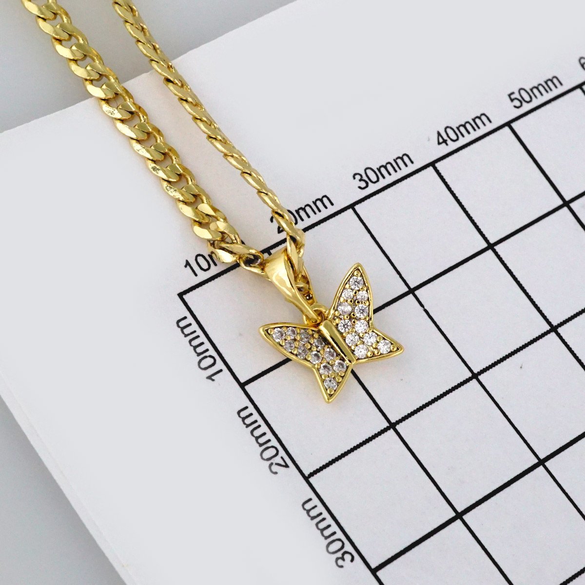 Cadenas & Colgantes/ Chain W/Pendants / 14K Real Color/ Zircon Stone/ 3mm x 45cm// SET301 - Image 3