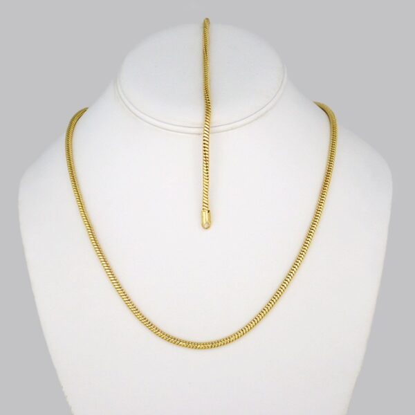 Gargantilla & Pulsera / Choker W/ Bracelet/ 14K Real Color/ Plain/ 6mm x 50cm// SET309