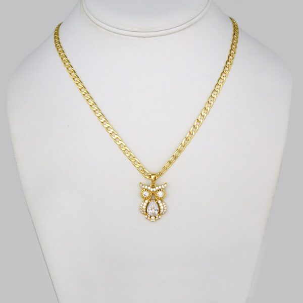 Cadenas & Colgantes/ Chain W/Pendants / 14K Real Color/ Zircon Stone/ 4mmx45cm// SET311
