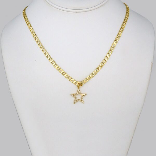 Cadenas & Colgantes/ Chain W/Pendants /  14K Real Color/  Zircon Stone/ 4mmx45cm// SET319