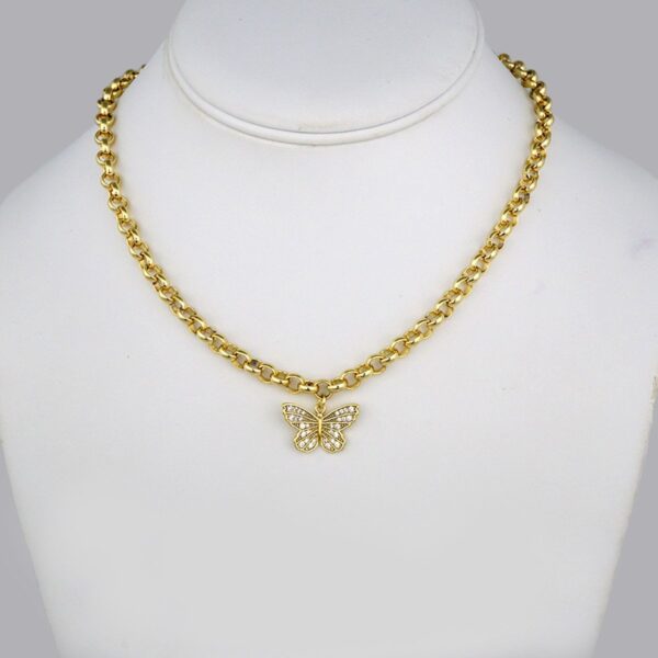 Cadenas & Colgantes/ Chain W/Pendants / 14K Real Color/ Zircon Stone/ 42cm//SET329