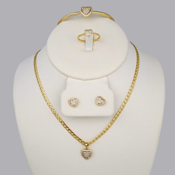 Cadenas & Colgantes & Earrings/ Rings/Bracelets/ Chain W/Pendants /14K Real Color/Zircon Stone/ 3mmx45cm// SET343
