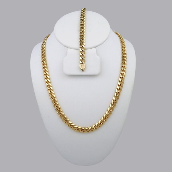 Cadenas & Pulseras/ Chain Men/14K Real Color/Plain/8mmx60cm// SET348