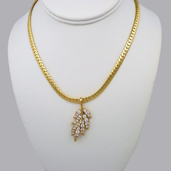Cadenas & Colgantes/ Chain W/Pendants /14K Real Color/Zircon Stone/5mm x 42cm// SET350