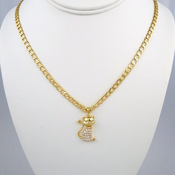 Cadenas & Colgantes/ Chain W/Pendants /14K Real Color/Zircon Stone/ 4mmx45cm// SET385