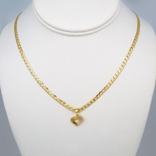 Cadenas & Colgantes/ Chain W/Pendants /  14K Real Color/  Zircon Stone/  3mm x 45cm// SET398