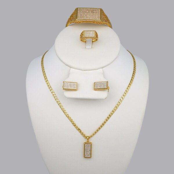 Cadenas & Colgantes & Earrings & Bracelets/ Chain W/Pendants /14K Real Color/Zircon Stone// SET406
