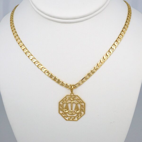 Cadenas & Colgantes/ Chain Men/Pendants/  14K Real Color/  Plain/  6mm x60cm/  Zodiac Sign// SET410