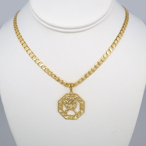 Cadenas & Colgantes/ Chain Men/Pendants/  14K Real Color/  Plain/  6mm x60cm/  Zodiac Sign// SET412