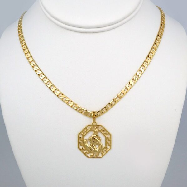 Cadenas & Colgantes/ Chain Men/Pendants/ 14K Real Color/  Plain/ 6mm x60cm/ Zodiac Sign//SET413