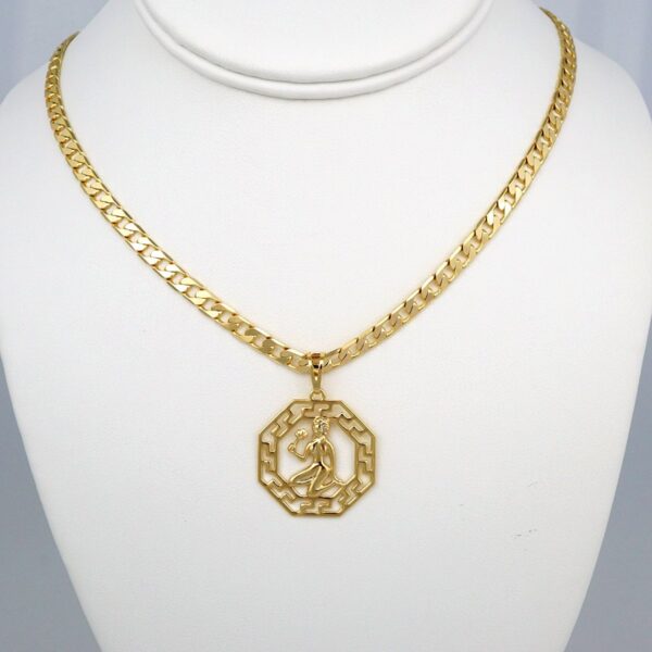 Cadenas & Colgantes/ Chain Men/Pendants/  14K Real Color/  Plain/  6mm x60cm/  Zodiac Sign// SET414