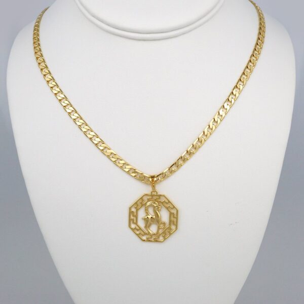 Cadenas & Colgantes/ Chain Men/Pendants/  14K Real Color/  Plain/  6mm x60cm/  Zodiac Sign// SET416
