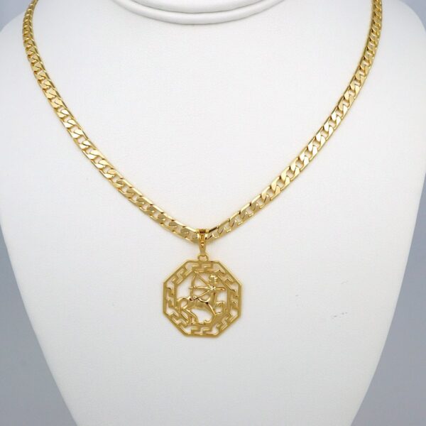 Cadenas & Colgantes/ Chain Men/Pendants/  14K Real Color/  Plain/  6mm x60cm/  Zodiac Sign// SET419