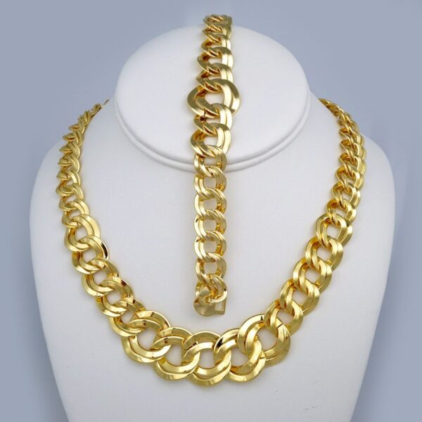 Gargantilla & Pulsera / Choker W/ Bracelet/ 14K Real Color/ Plain/ 45cm// SET421