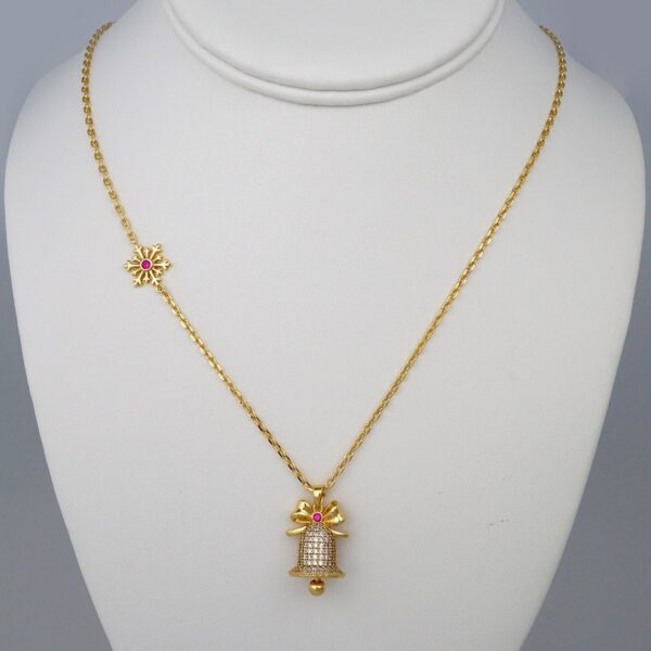 Cadenas - Colgante - Aretes/ Chain W/Pendants- Earrings/  14K Real Color/  Zircon Stone/  45cm// SET247