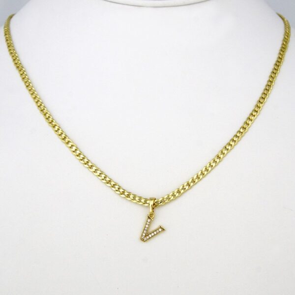 Cadenas & Colgantes/ Chain W/Pendants / 14K Real Color/ Zircon Stone/ 2mm X 45cm  FREE SHIPPING OVER $50.00 DOLLAR PURCHASE///SET43