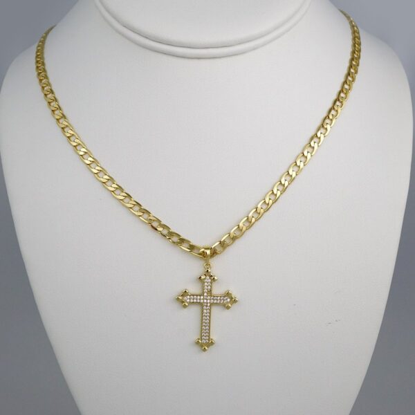 Cadenas & Colgantes/ Chain Men/Pendants/ 14K Real Color/Zircon Stone/ 4mm x60cm// SET436