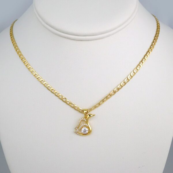 Cadenas & Colgantes/ Chain W/Pendants /14K Real Color/Zircon Stone/ 3mm x45cm// SET437