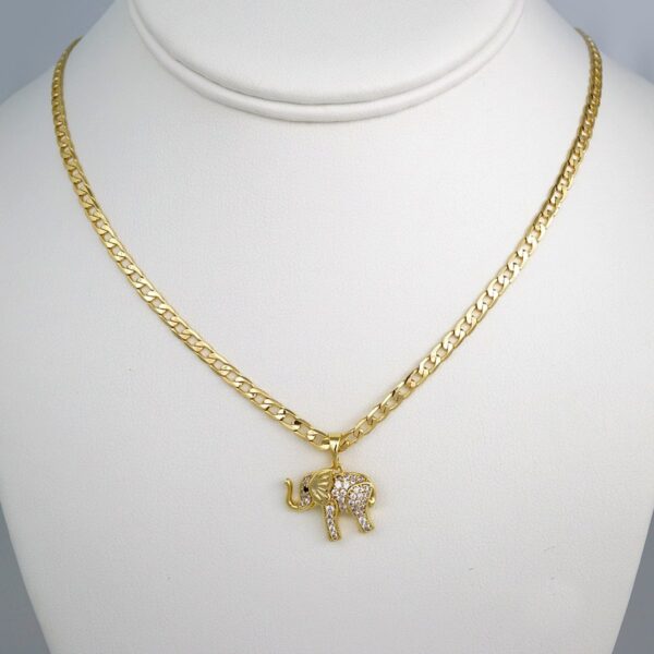 Cadenas & Colgantes/ Chain W/Pendants /  14K Real Color/  Zircon Stone/  3mm x45cm// SET439