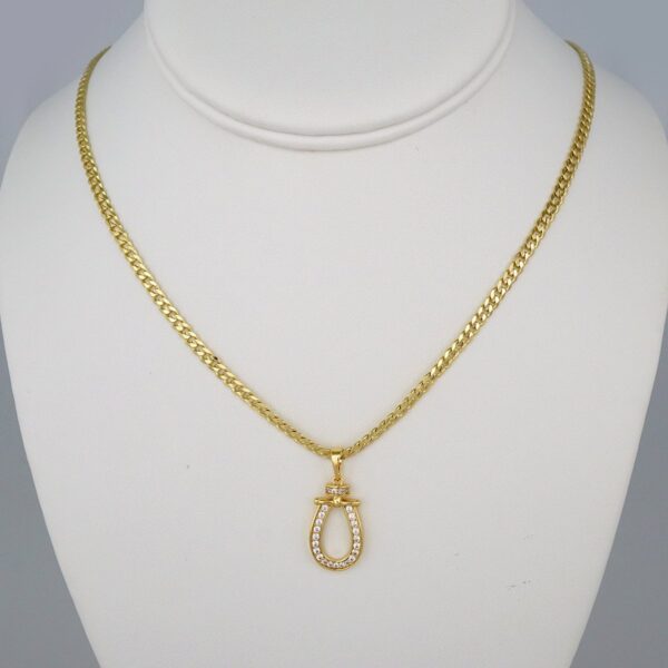 Cadenas & Colgantes/ Chain W/Pendants /  14K Real Color/  Zircon Stone/  3mmx45cm// SET445