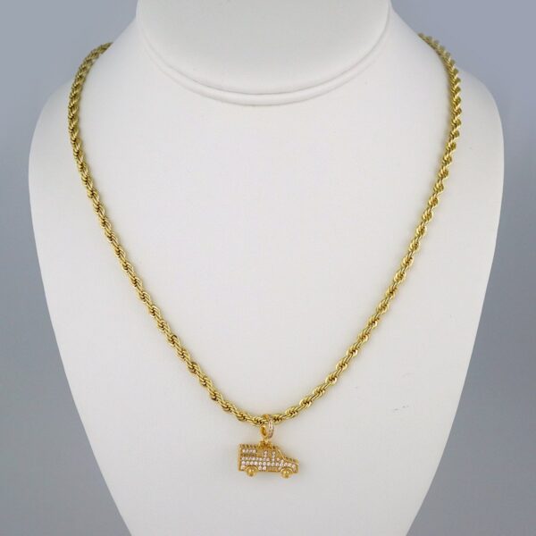 Cadenas & Colgantes/ Chain W/Pendants /14K Real Color/Zircon Stone// SET456