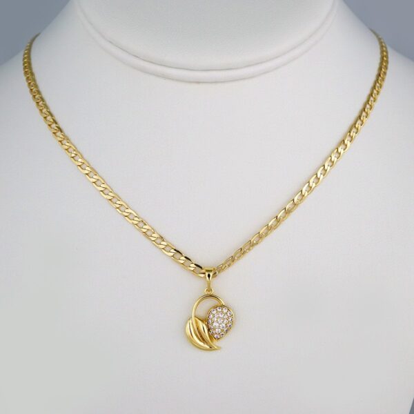 Cadenas & Colgantes & Earrings/ Chain W/Pendants /14K Real Color/Zircon Stone/ 3mmx45cm// SET460