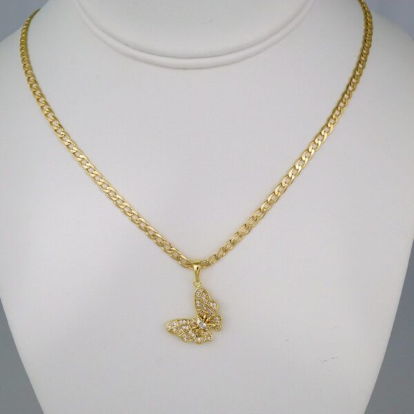 Cadenas & Colgantes/ Chain W/Pendants /14K Real Color/Zircon Stone/ 3mmx45cm// SET476