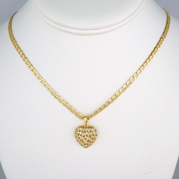 Cadenas & Colgantes & Earrings/ Chain W/Pendants / 14K Real Color/ Zircon Stone/  3mmx45cm// SET462