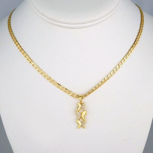 Cadenas & Colgantes & Earrings/ Chain W/Pendants / 14K Real Color/ Zircon Stone/  3mmx45cm// SET463