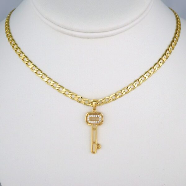 Cadenas & Colgantes/ Chain W/Pendants /14K Real Color/Zircon Stone/ 4mmx45cm// SET464