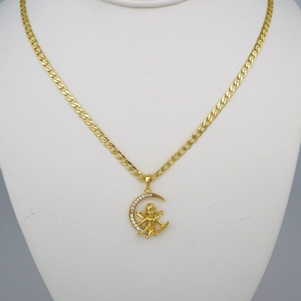 Cadenas & Colgantes/ Chain W/Pendants / 14K Real Color/ Zircon Stone/ 3mmx45cm-50cm-60cm// SET478