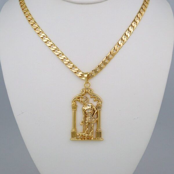 Cadenas & Colgantes/ Chain Men/Pendants/ 14K Real Color/ Plain/ 6mm x60cm/ San Lazaro// SET481