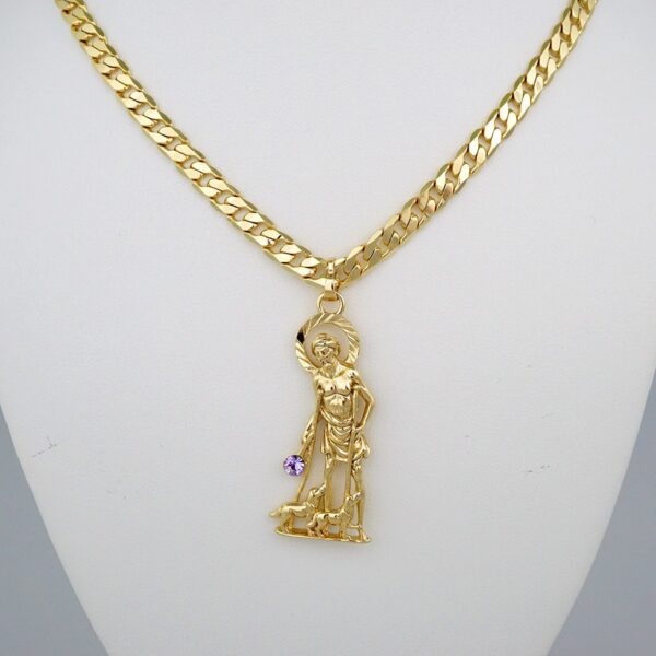 Cadenas & Colgantes/ Chain Men/Pendants/ 14K Real Color/ Plain/ 6mm x60cm/ San Lazaro// SET484