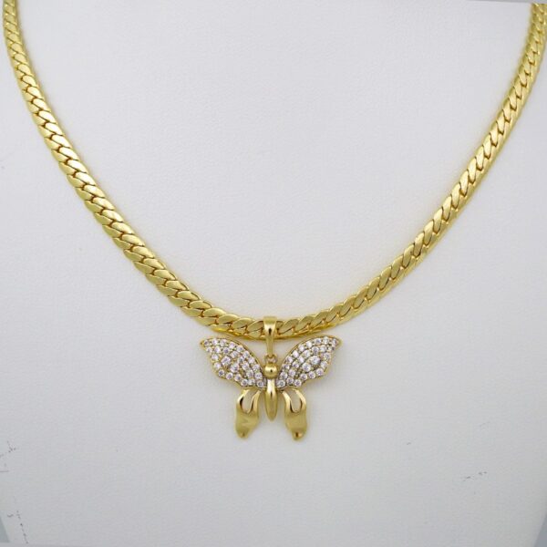 Gargantilla & Colgantes / Choker W/ Pendants/ 14K Real Color/ Plain/ 5mm x 45cm// SET49