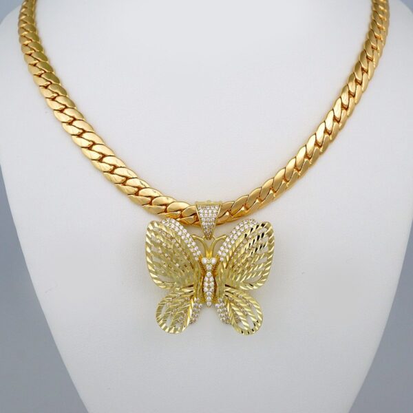Gargantilla & Colgantes / Choker W/ Pendants/ 14K Real Color/ Plain/ 8mm x 45cm//  SET494