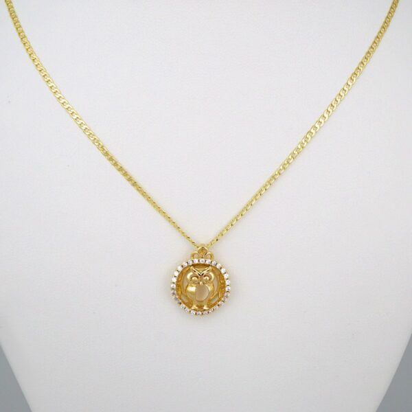 Cadenas & Colgantes/ Chain W/Pendants /14K Real Color/Zircon Stone/ 2mmx45cm/ Lechusita// SET499