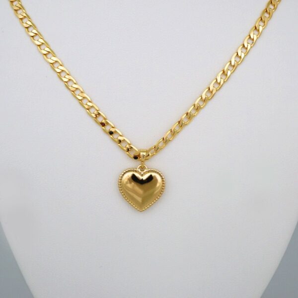 Cadenas & Colgantes/ Chain W/Pendants /14K Real Color/Zircon Stone/ 4mm x45cm/ Corazon// SET504