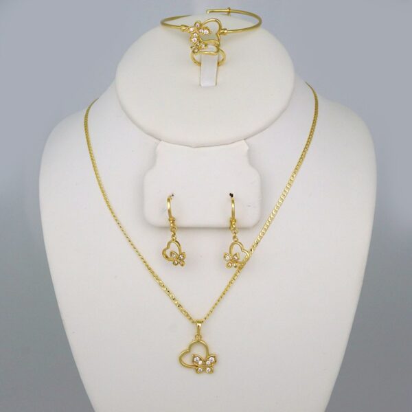 Cadenas & Colgantes & Earrings/ Rings/ Chain /Pendants / 14K Real Color/ Zircon Stone/ Set de Niña// SET508