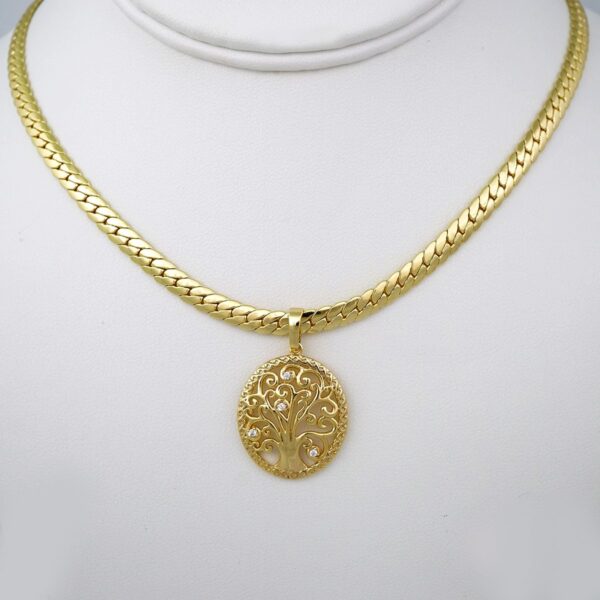 Gargantilla & Colgantes / Choker W/ Pendants/ 14K Real Color/ Plain/ 5mm x 45cm// SET51