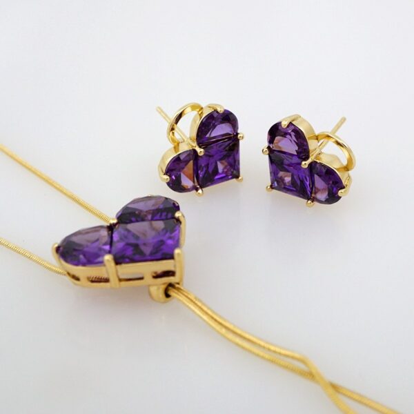 Cadenas & Colgantes & Earrings/ Chain W/Pendants /14K Real Color/Zircon Stone// SET517