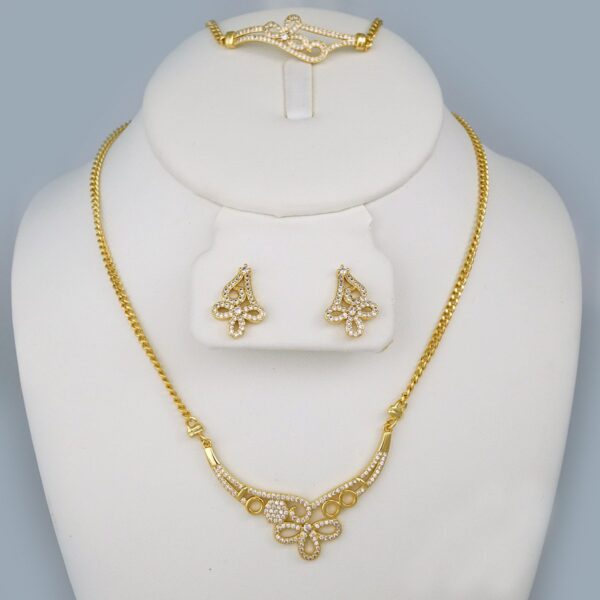 Cadenas & Colgantes & Earrings/Bracelets/ Chain W/Pendants /  14K Real Color/  Zircon Stone// SET625