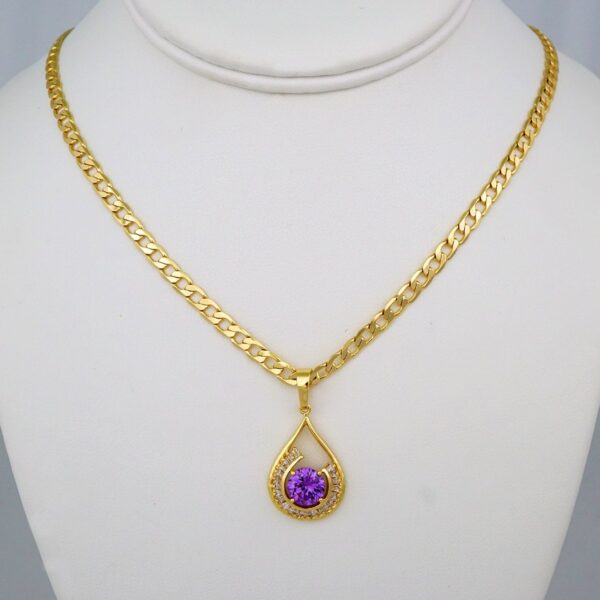 Cadenas & Colgantes/ Chain /Pendants / 14K Real Color/ Zircon Stone/ 4mm// SET627