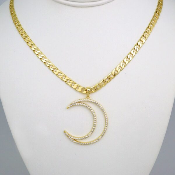 Cadenas & Colgantes/ Chain W/Pendants /14K Real Color/Zircon Stone/ 6mmx45cm// SET541