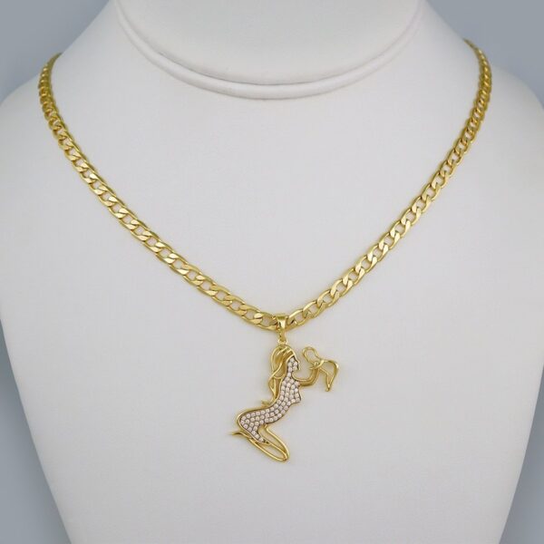 Cadenas & Colgantes/ Chain W/Pendants /  14K Real Color/  Zircon Stone/ 4mm// SET632
