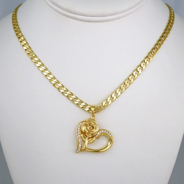 Cadenas & Colgantes/ Chain W/Pendants /  14K Real Color/  Zircon Stone/ 6mm// SET634