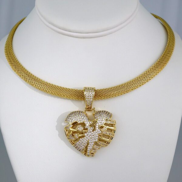 Gargantilla & Colgantes / Choker W/ Pendants/ 14K Real Color/ Plain/ 8mm x 45cm// SET637