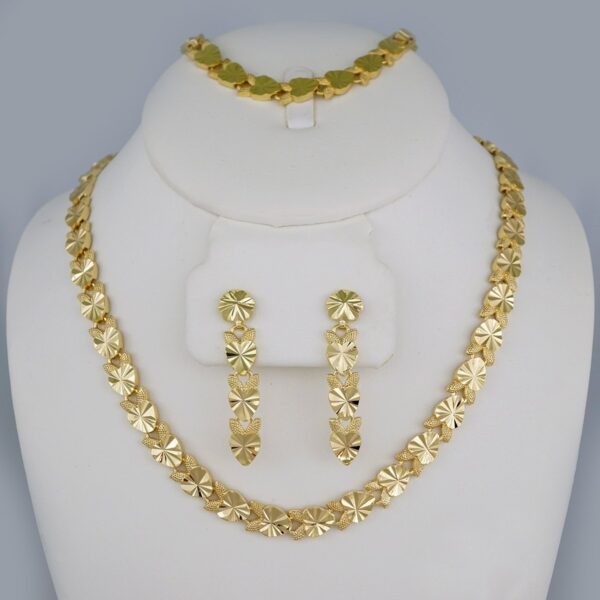 Gargantilla & Pulsera & Earrings / Choker W/ Bracelet/ 14K Real Color/ Plain/ 8mm x 45cm// SET639